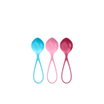 Kit de découverte pour homme avec progression graduelle – Boules de renforcement – Boules de Kegel – 3 pièces – Turquoise/Rouge/Rose – Image 2