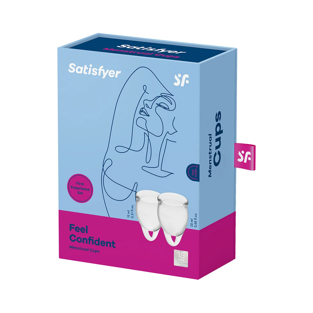 Lot de deux coupes menstruelles (15 ml et 20 ml), transparentes – Tester – Image 2