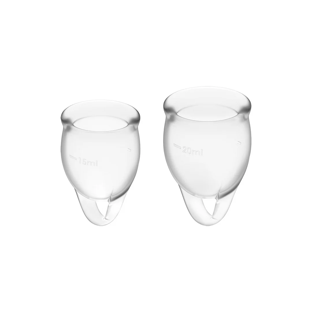 Lot de deux coupes menstruelles (15 ml et 20 ml), transparentes – Tester – Image 3
