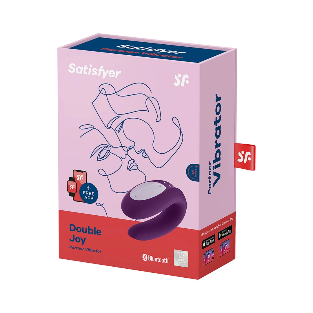 Vibromasseur duo au maintien confortable – Double Joy - Vibromasseur pour couple - Violet – Image 1
