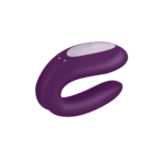 Vibromasseur duo au maintien confortable – Double Joy - Vibromasseur pour couple - Violet – Image 2