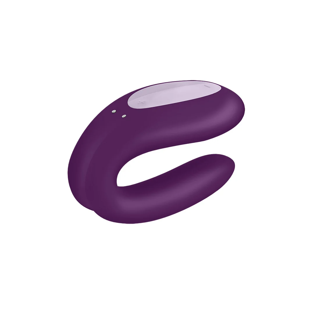 Vibromasseur duo au maintien confortable – Double Joy - Vibromasseur pour couple - Violet – Image 2