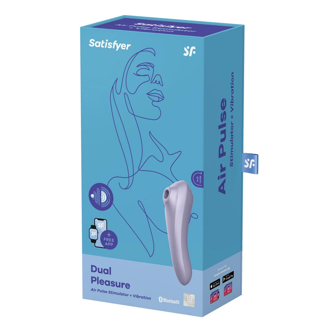 Vibromasseur Satisfyer Duo au design incurvé, mauve – Image 1