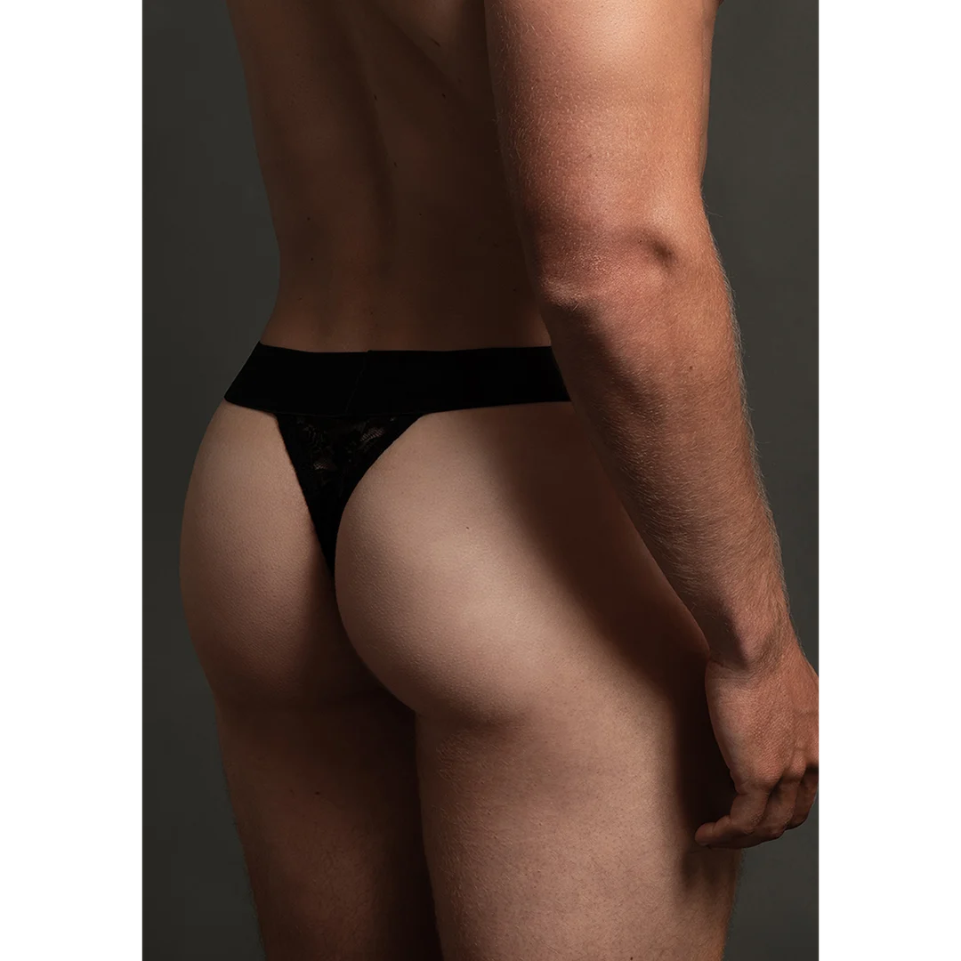 L012BLK-LXL-5 String en dentelle à l’allure séduisante et à la coupe élastique, pour tes courbes – LIN – Image 1