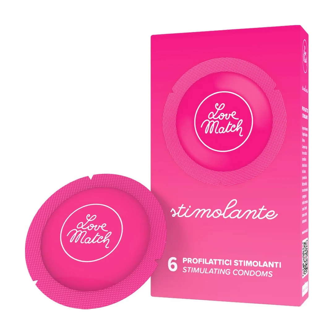 Préservatifs nervurés et à picots – 6 pièces – Love Match Stimolante – Image 2