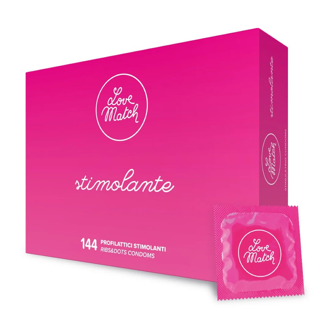 Préservatifs nervurés et à picots, 144 pièces, Love Match Stimolante – Image 2