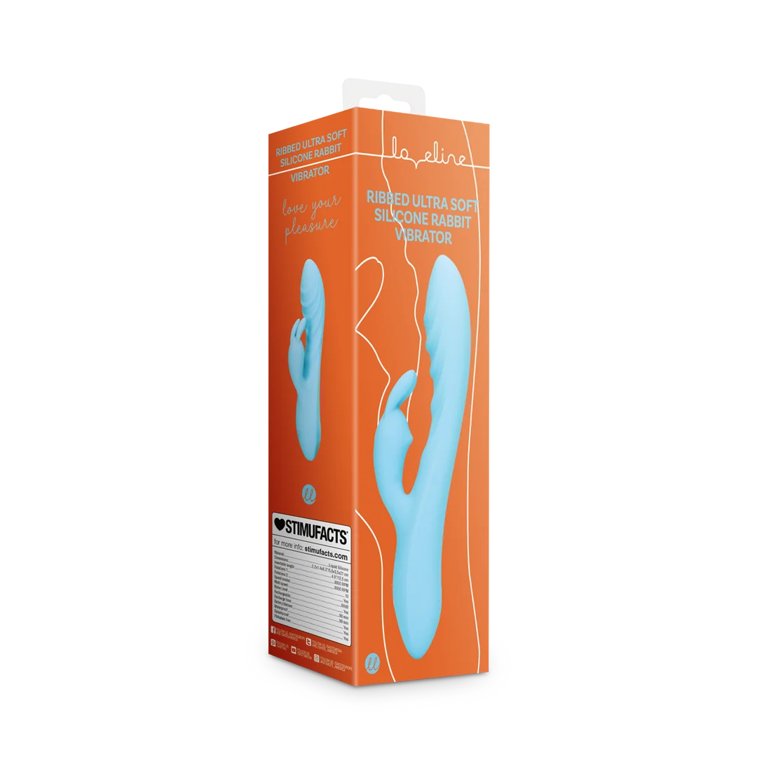 Vibromasseur lapin Loveline en silicone nervuré – Image 1