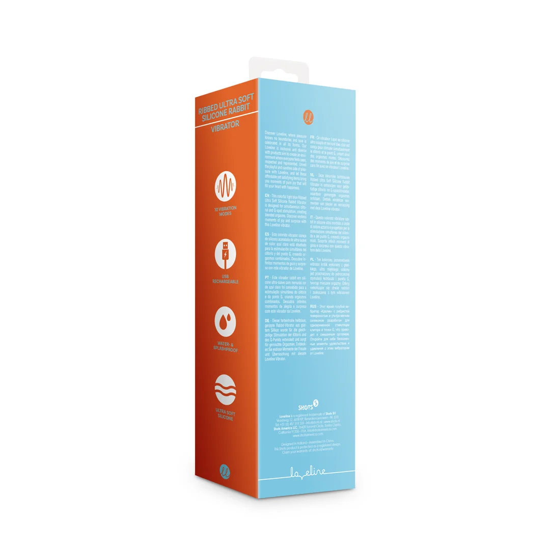 Vibromasseur lapin Loveline en silicone nervuré – Image 2