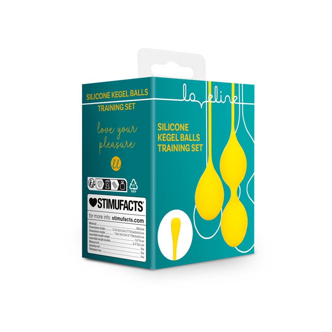 LOVE009YEL-2 Loveline by Shots Set d’entraînement de boules de Kegel en silicone Carambola – Image 1