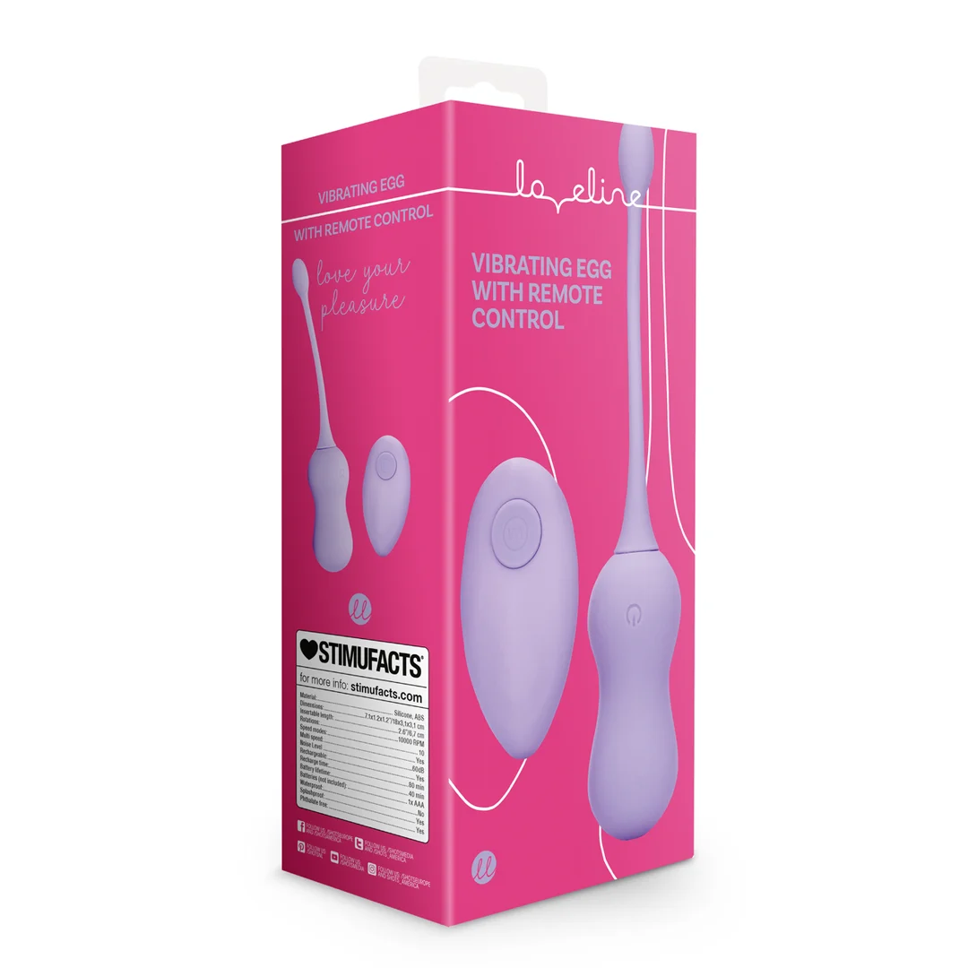 Œuf vibrant Loveline Violet Harmony avec télécommande – Image 1