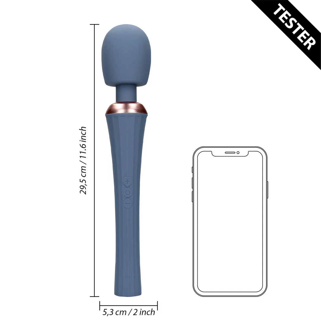 Vibromasseur wand avec poignée silencieuse pour un contrôle confortable, Blue Nova, Loveline by Shots – Image 4