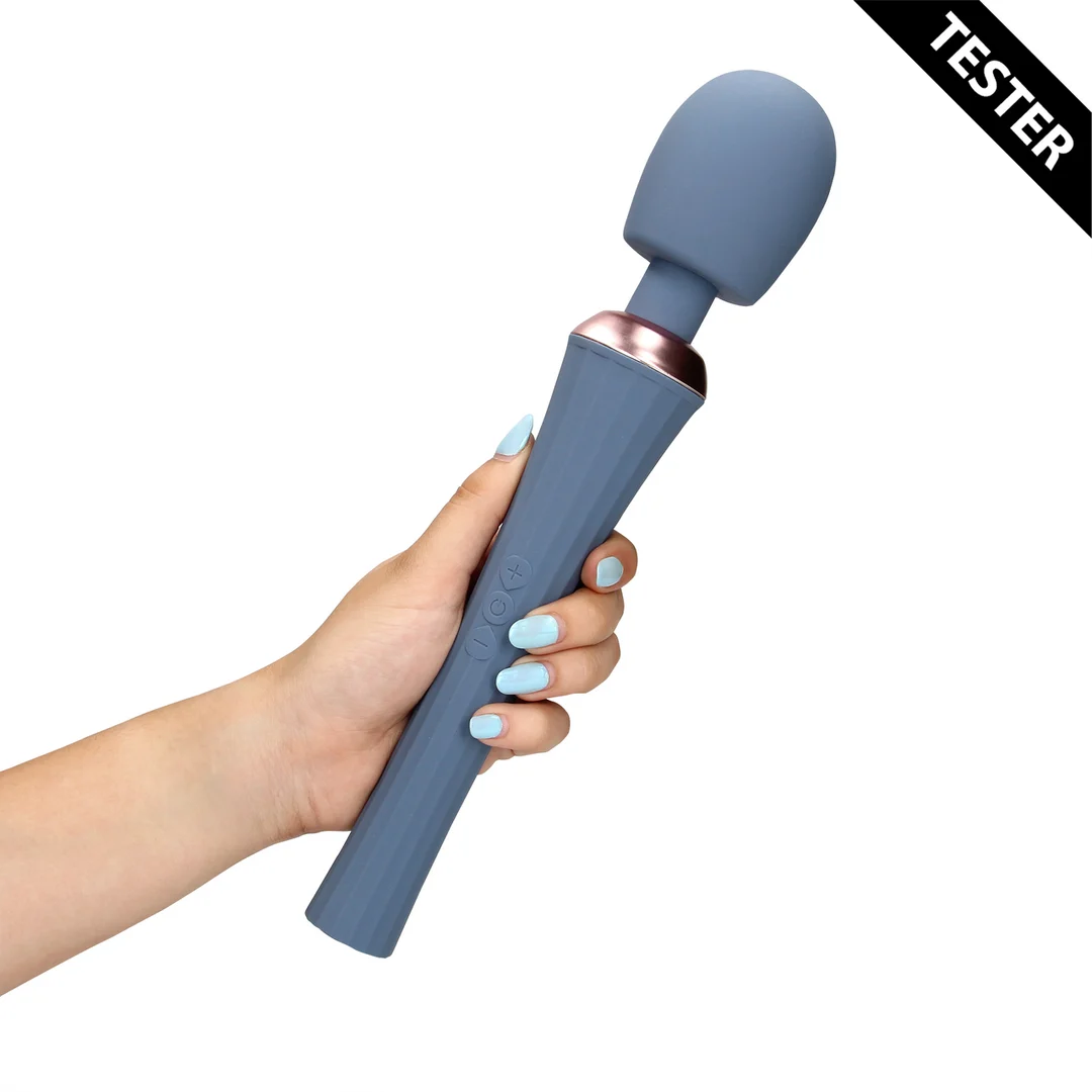 Vibromasseur wand avec poignée silencieuse pour un contrôle confortable, Blue Nova, Loveline by Shots – Image 5