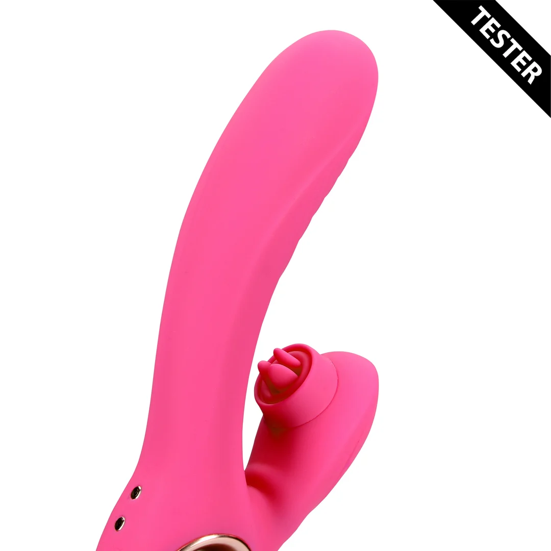 Vibromasseur rabbit – langue mobile et fonction chauffante – Loveline by Shots Exuberant Pink Loveline by Shots – Image 3