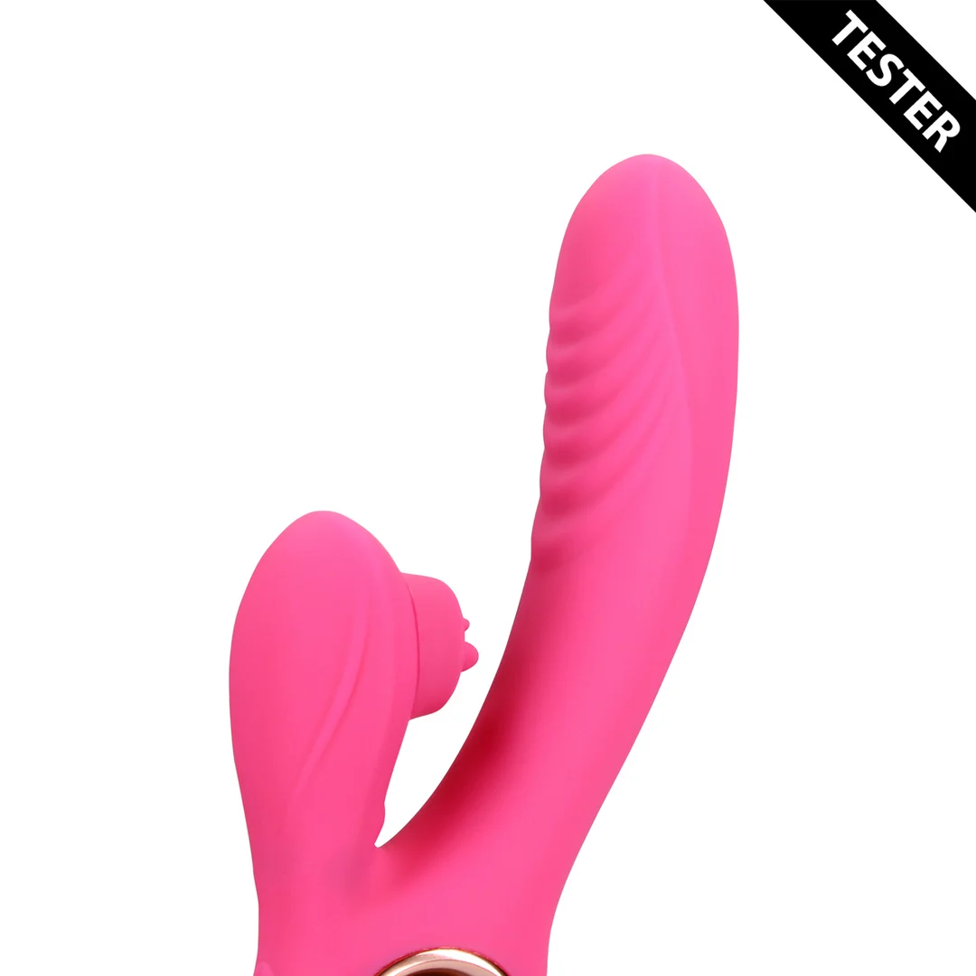 Vibromasseur rabbit – langue mobile et fonction chauffante – Loveline by Shots Exuberant Pink Loveline by Shots – Image 4