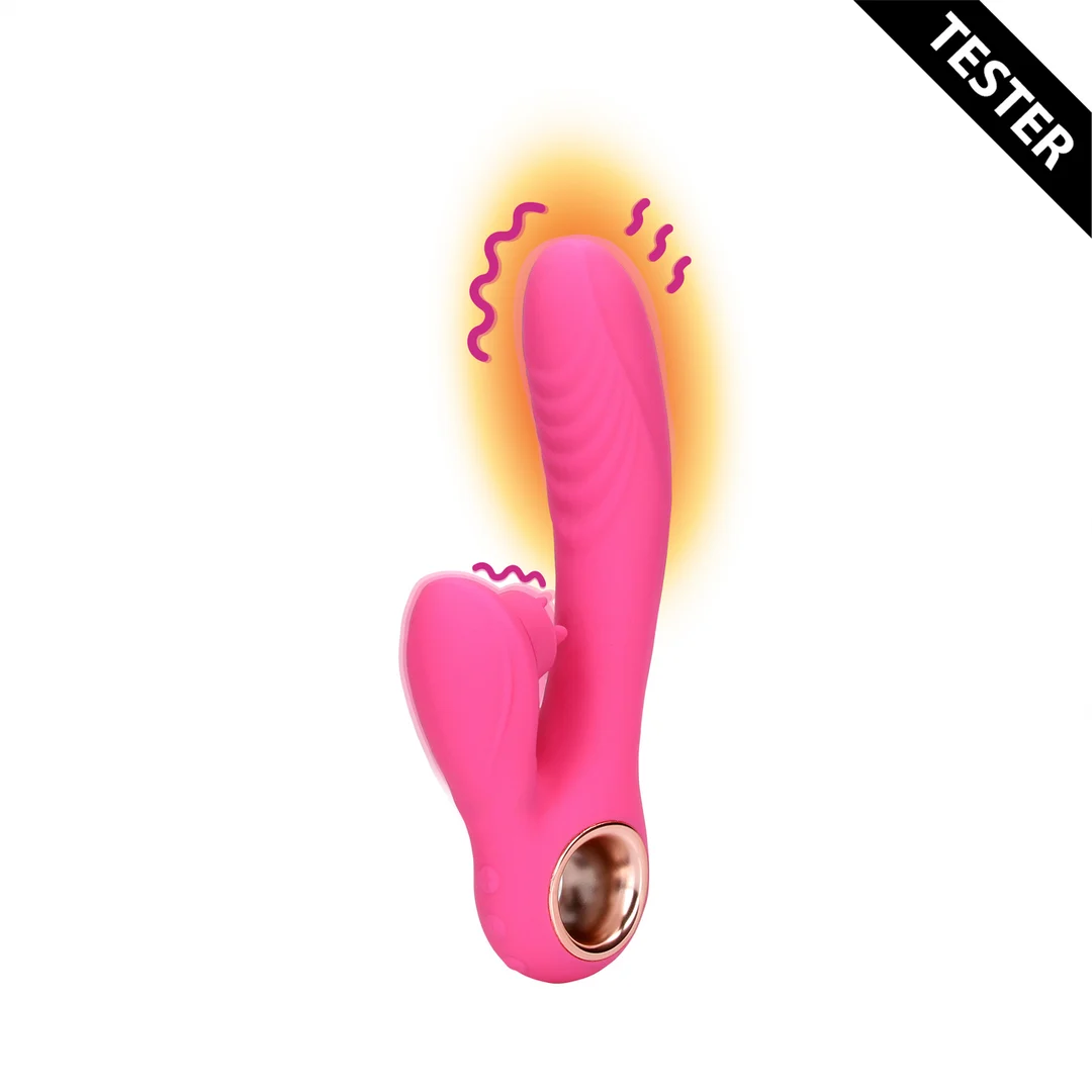 Vibromasseur rabbit – langue mobile et fonction chauffante – Loveline by Shots Exuberant Pink Loveline by Shots – Image 6