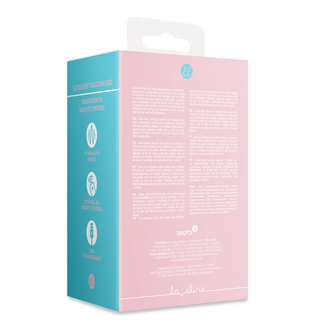 Vibromasseur œuf Loveline Ultra Soft avec télécommande – Image 2