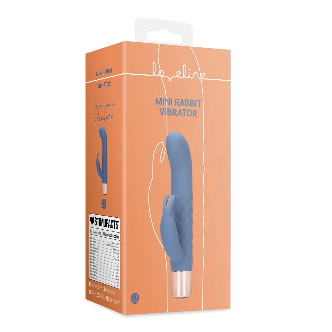 LOVE102BLU-2 Vibromasseur rabbit Loveline Mini Rabbit Blue Horizon – Image 1