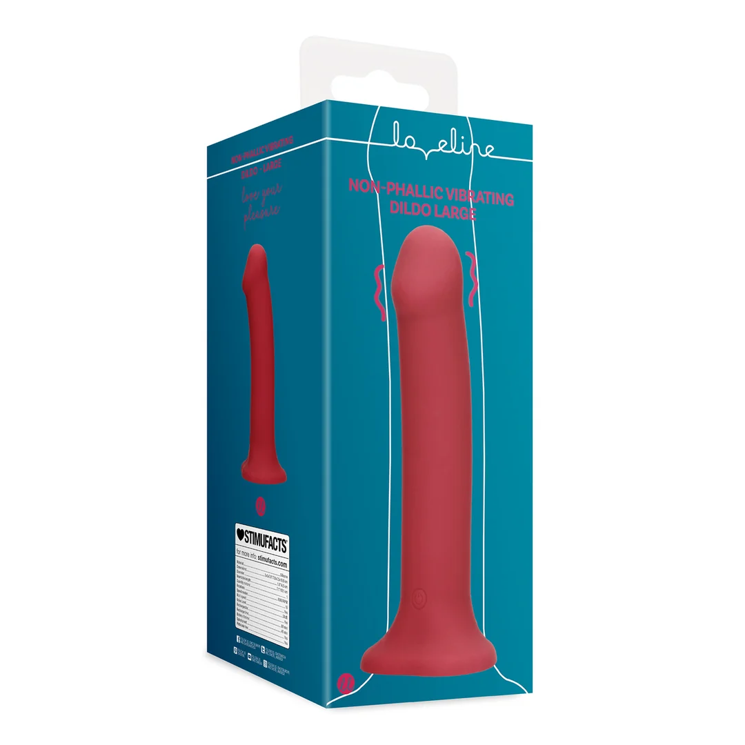 LOVE113RED-2 Grand dildo vibrant Loveline rouge framboise – Image 1