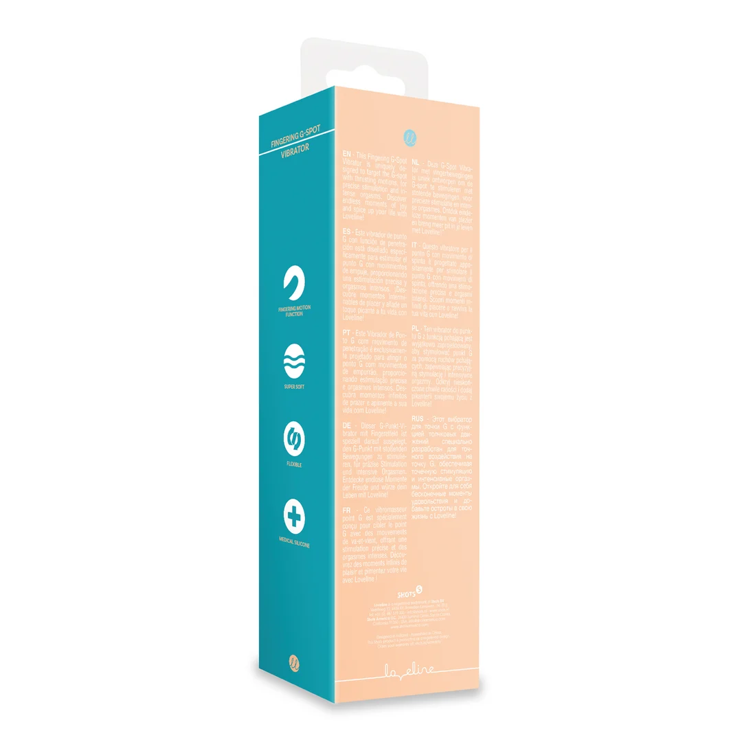 Vibromasseur pour point G avec mouvements de doigt et sensation de pénétration – Loveline by Shots Perzik Fuzz (Tester) – Image 3