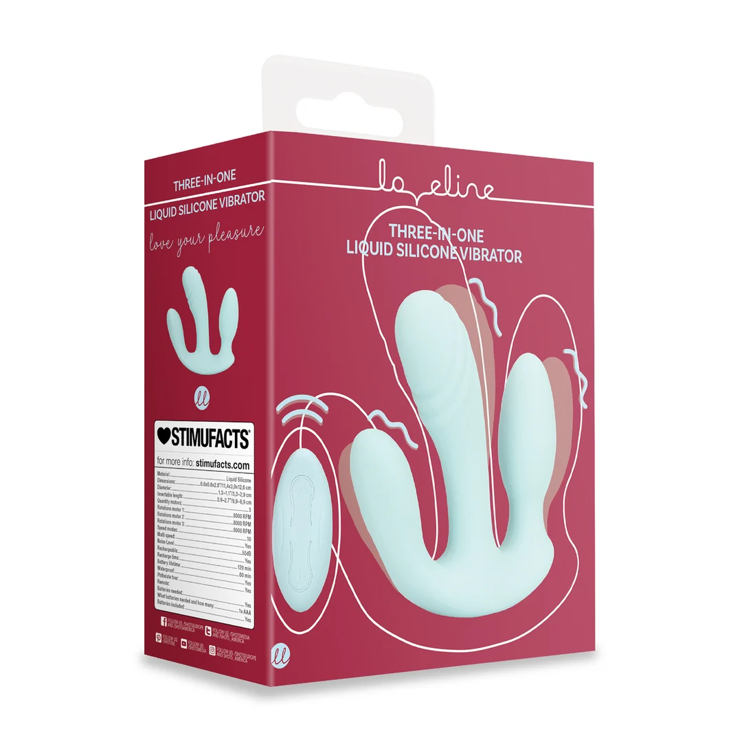 LOVE125BLU-2 Loveline Stimulateur trois en un Breezy Blue – Image 1