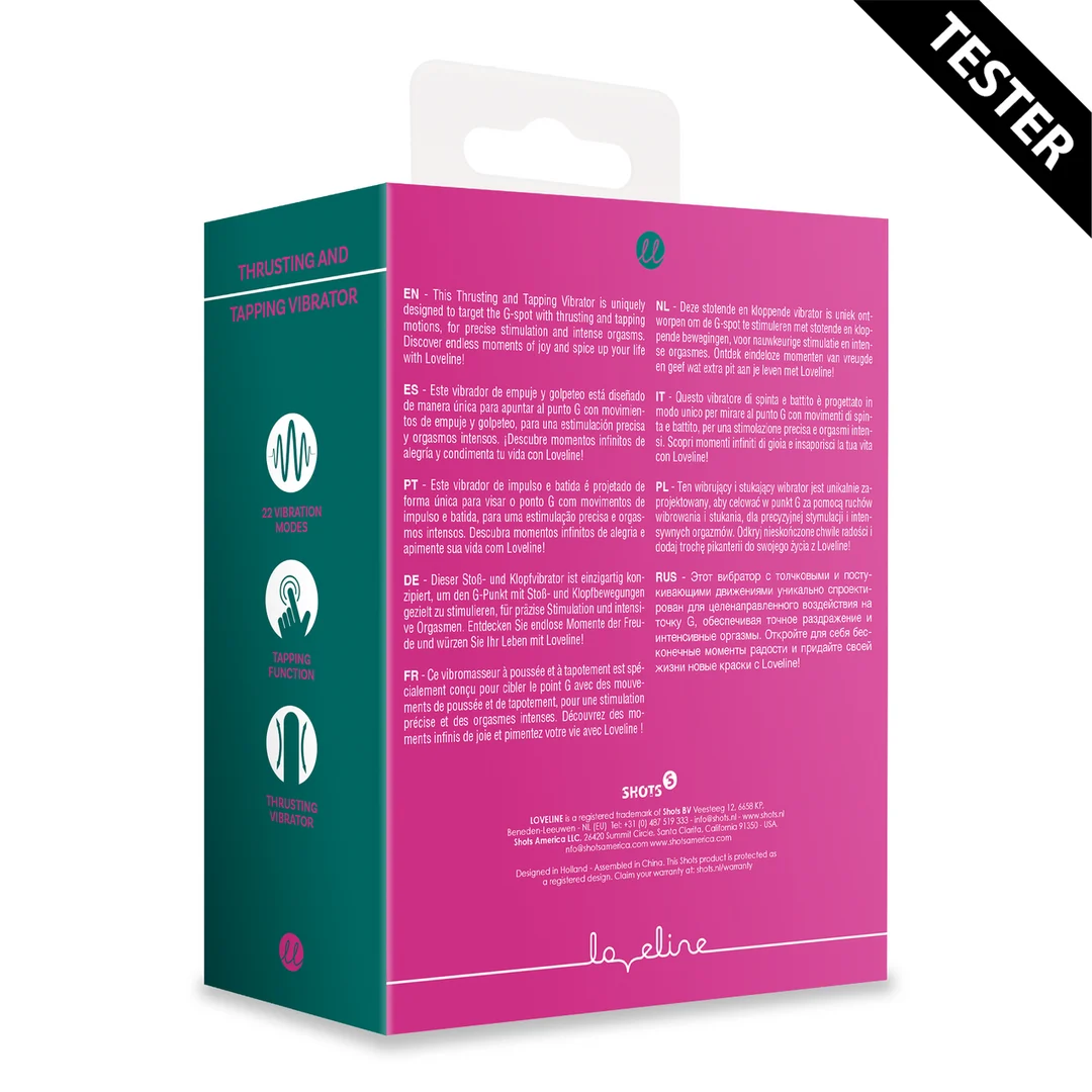 LOVE131PNKTEST-3 Vibromasseur point G à mouvements de poussée et de pulsation, Loveline by Shots, rose Loveline by Shots – Image 1