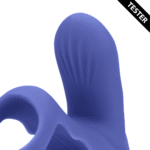 Anneau pénien vibrant avec stimulation clitoridienne, Tamiya bleu, testeur – Image 4