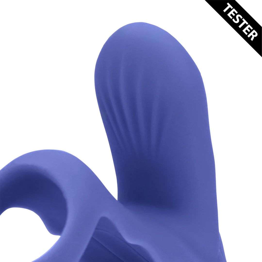 Anneau pénien vibrant avec stimulation clitoridienne, Tamiya bleu, testeur – Image 4