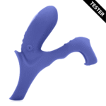 Anneau pénien vibrant avec stimulation clitoridienne, Tamiya bleu, testeur – Image 3