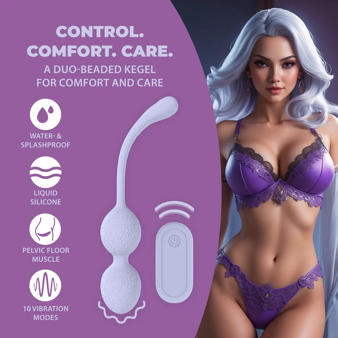 Vibromasseur anal à 10 modes – Vibrating Bead Kegel avec télécommande - Lavande - Modèle de démonstration – Image 8