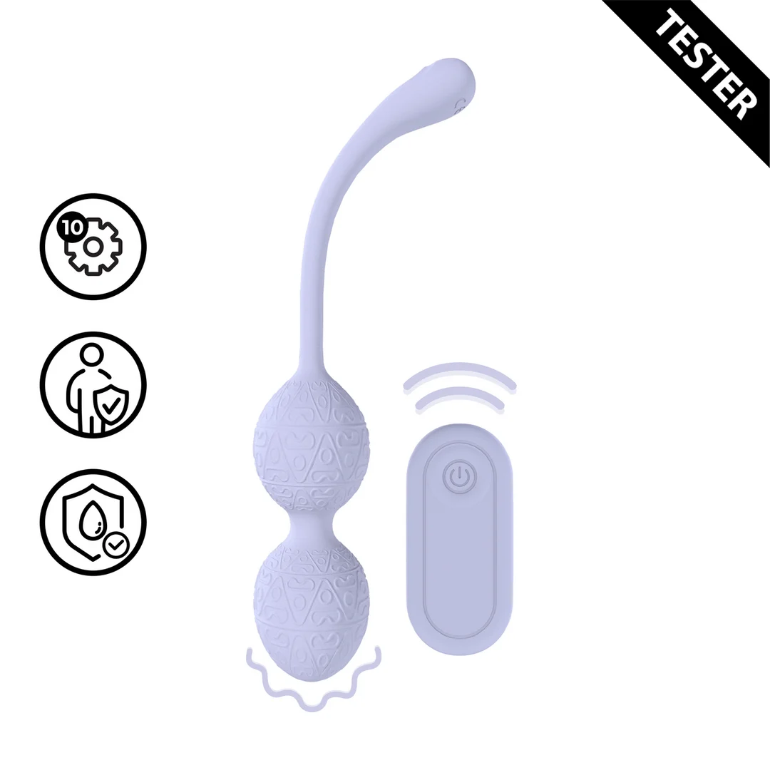 Vibromasseur anal à 10 modes – Vibrating Bead Kegel avec télécommande - Lavande - Modèle de démonstration – Image 4
