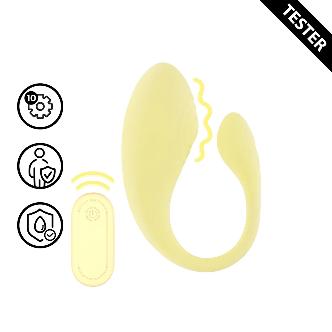 Vibrateur point G avec télécommande et 10 modes, Loveline by Shots, jaune – Image 4