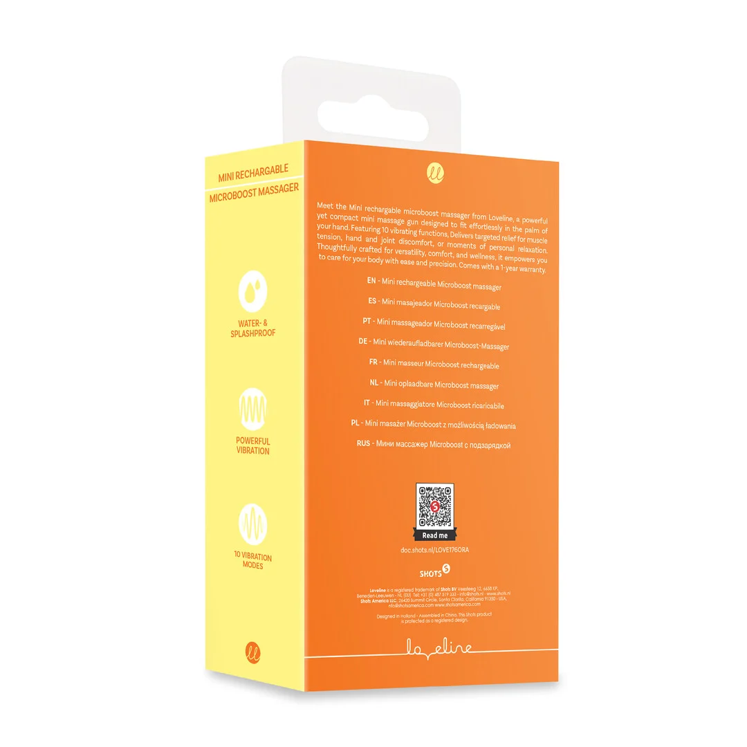 Mini vibromasseur · 10 modes et rechargeable · Loveline · orange Loveline by Shots – Image 5