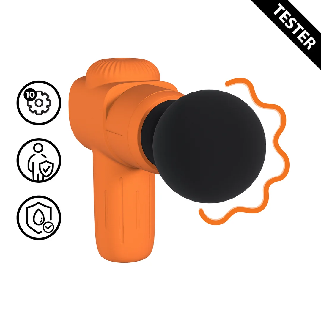 Mini vibromasseur · 10 modes et rechargeable · Loveline · orange Loveline by Shots – Image 3