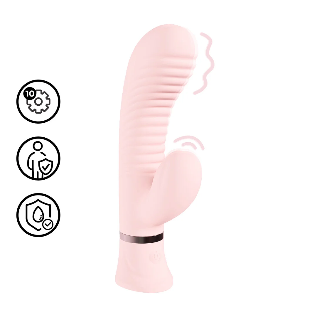 Vibromasseur rabbit à reliefs pour le point G, 10 modes, Loveline rose, Loveline by Shots – Image 6