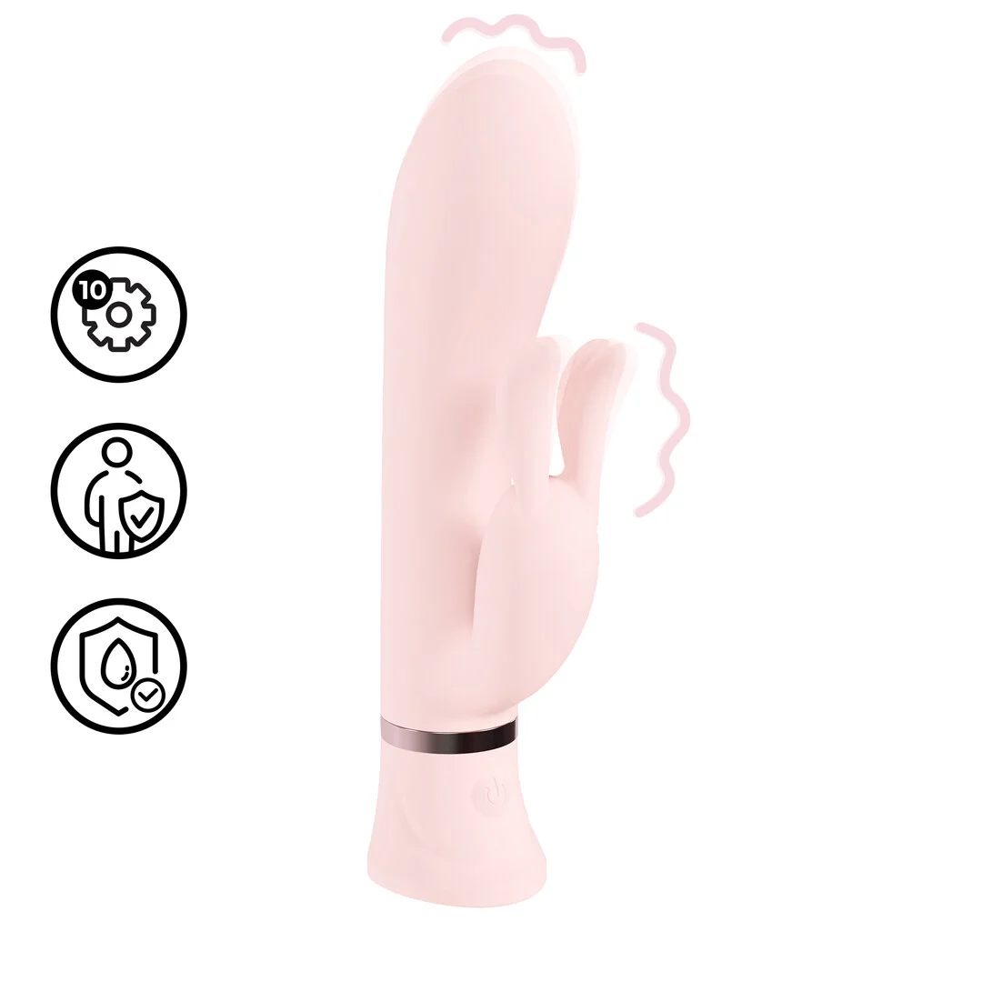 Vibromasseur rabbit à double moteur et 10 modes, Loveline Tendre rose, Loveline by Shots – Image 6