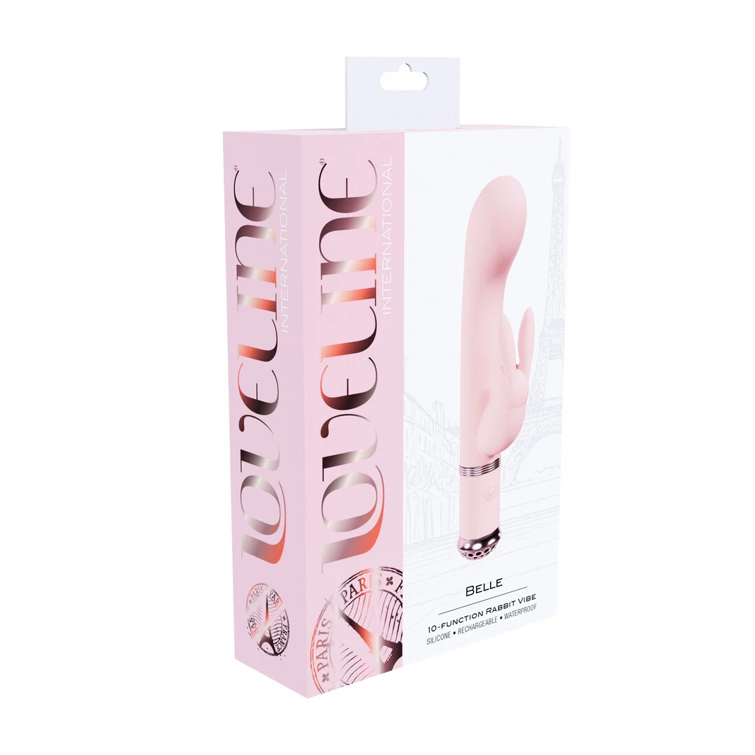 Vibromasseur rabbit – silicone étanche et doux pour le corps – Loveline Belle rose Loveline by Shots – Image 2