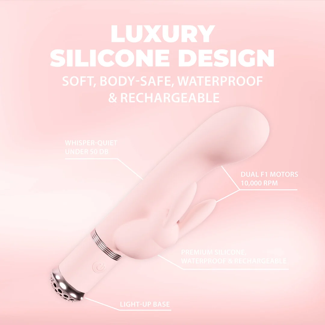 Vibromasseur rabbit – silicone étanche et doux pour le corps – Loveline Belle rose Loveline by Shots – Image 5