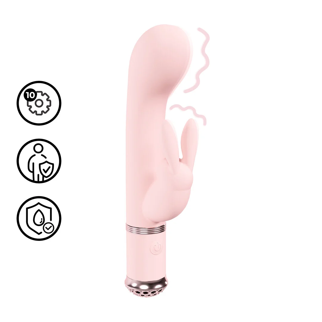 Vibromasseur rabbit – silicone étanche et doux pour le corps – Loveline Belle rose Loveline by Shots – Image 6