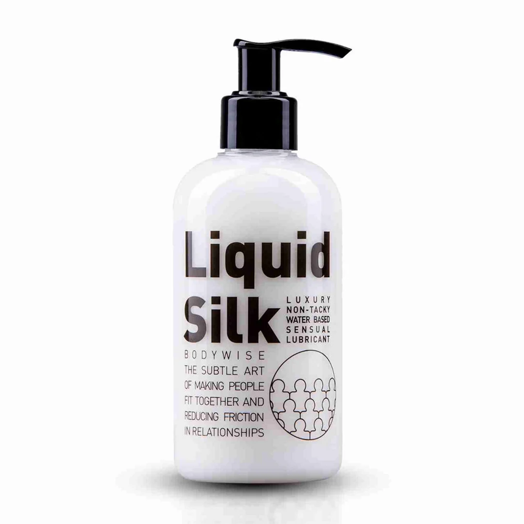 Lubrifiant à base d’eau, lubrifiant premium avec une touche de silicone, sans parfum et sans goût, 250 ml, Liquid Silk – Image 1
