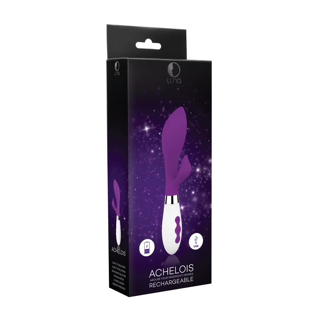 LUNA031PUR-2 Vibromasseur rabbit – 10 niveaux et stimulation ciblée – violet Luna by Shots – Image 1