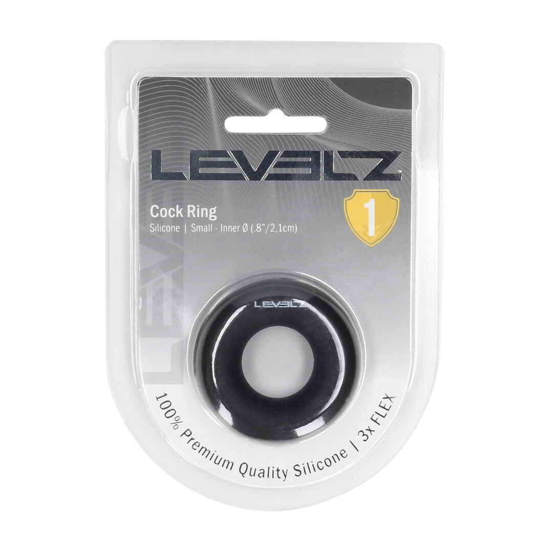 LVL01-0003BLK-2 Anneau pénien Levelz en silicone liquide noir – Image 1