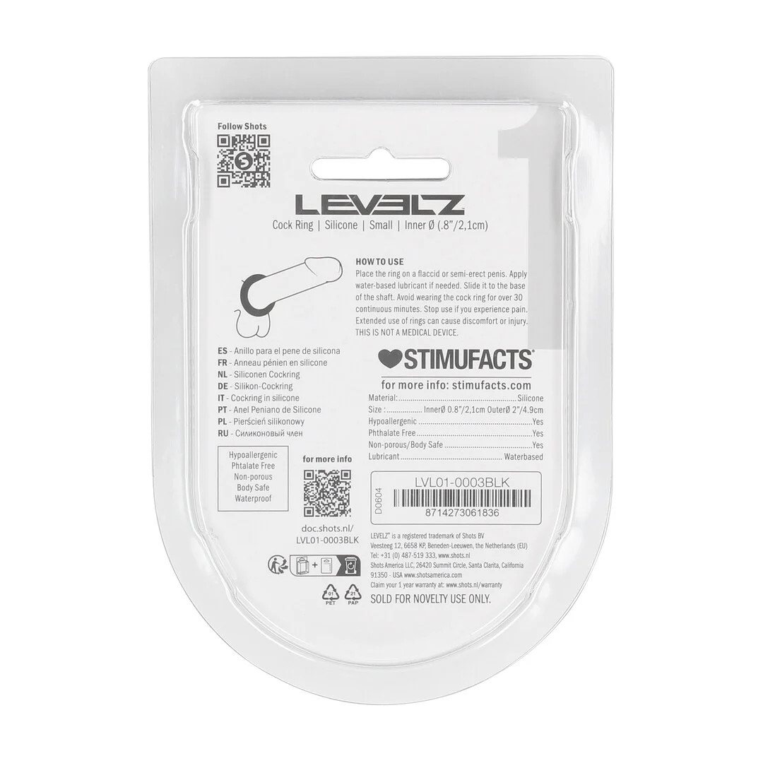 Anneau pénien Levelz en silicone liquide noir – Image 2