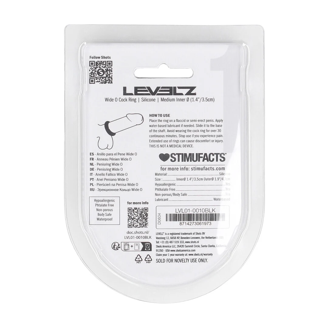 Anneau pénien Levelz Wide O en silicone – Image 2