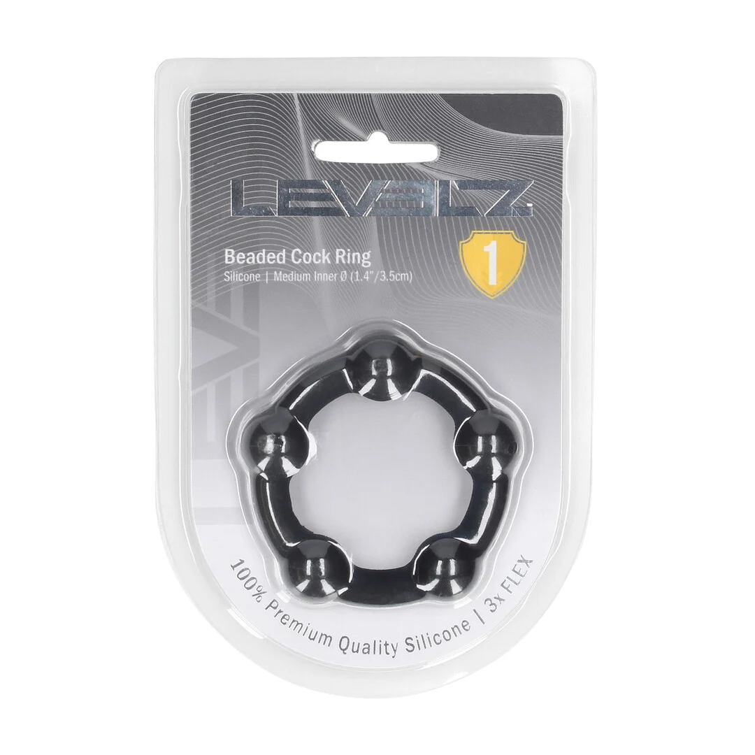 Cockring Levelz en silicone à billes – Image 1