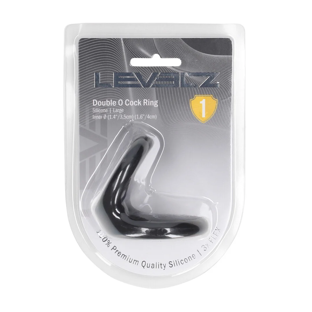 LVL01-0027BLK-2 Anneau pénien en silicone Levelz Double O, noir – Image 1