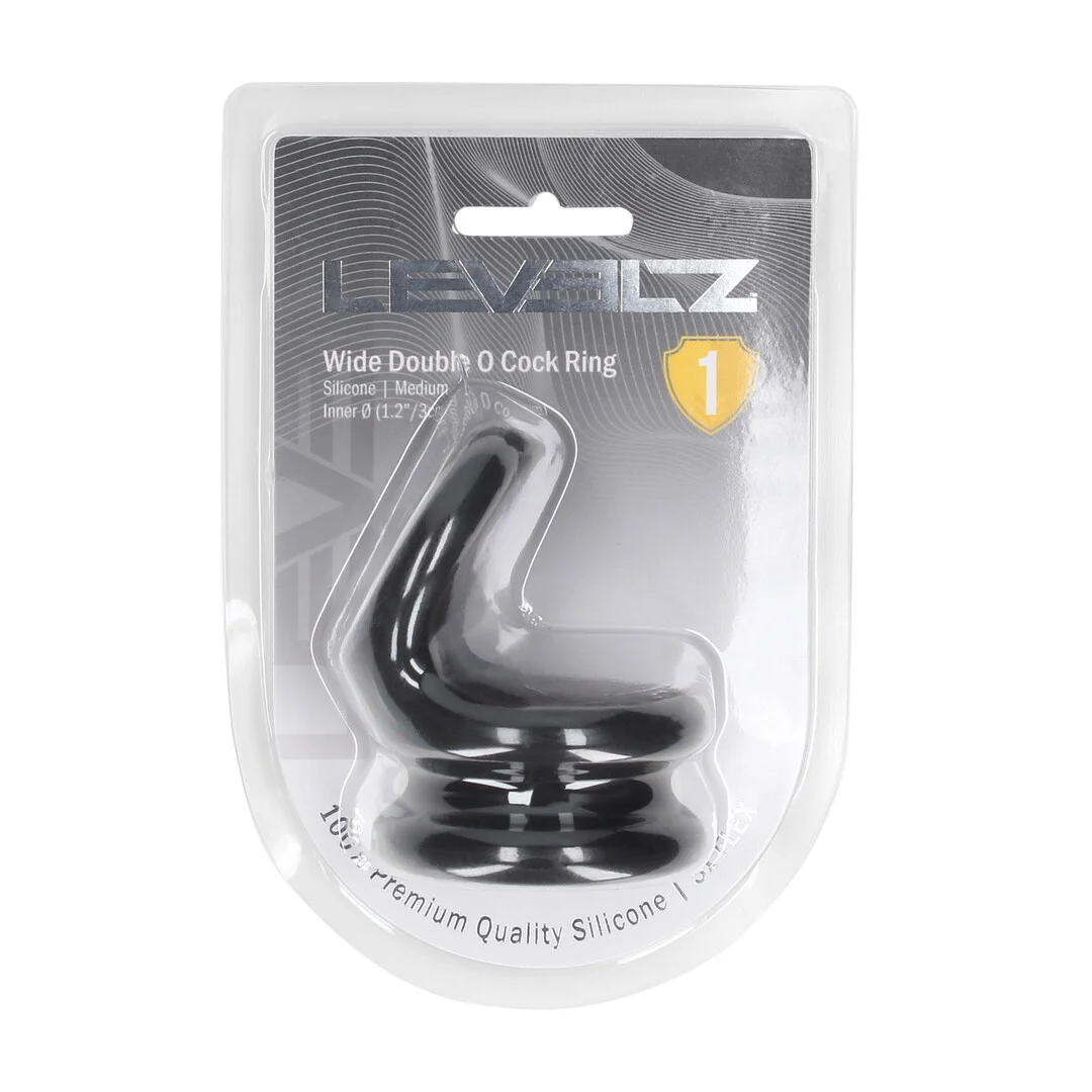 LVL01-0029BLK-2 Cockring double en silicone Levelz by Shots – Image 1