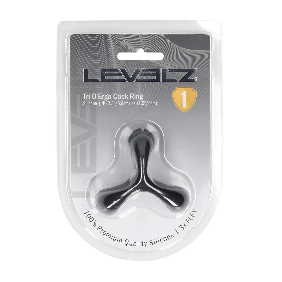 LVL01-0033BLK-2 Anneau pénien Tri O Ergo en silicone – Image 1