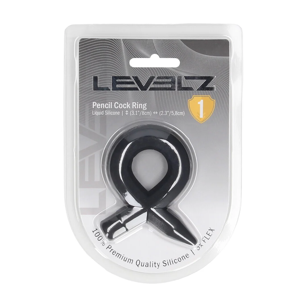 LVL01-0035BLK-2 Anneau pénien Levelz Pencil en silicone – Image 1