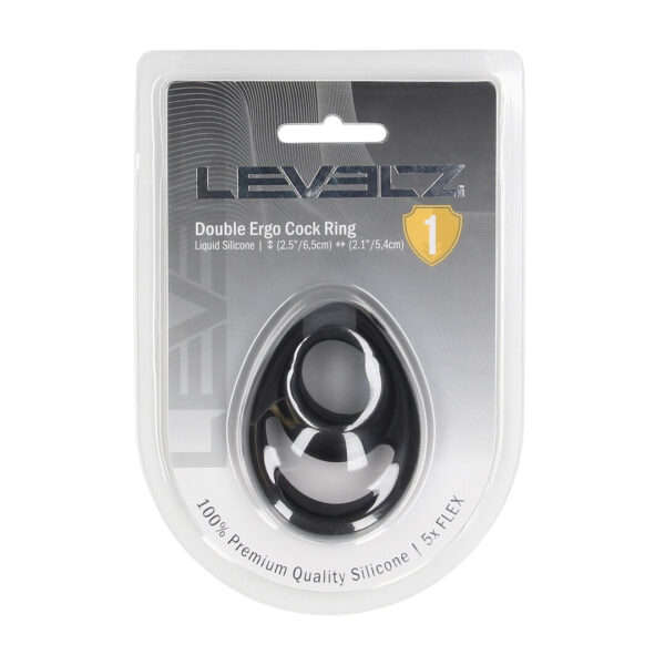 Cockring en silicone Levelz Double Ergo noir