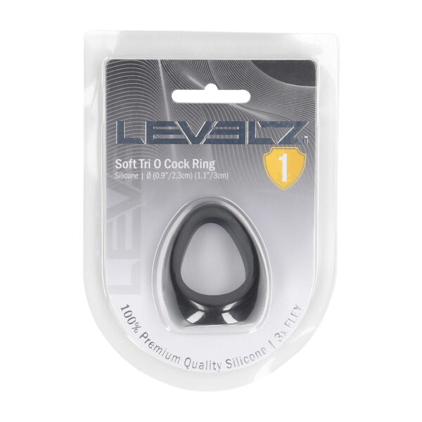 Cockring en silicone Levelz Tri O noir